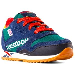 REEBOK Classic Leather Ripple Altered Green/Red- Toddler (8C)